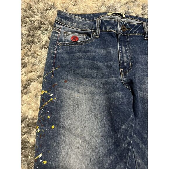 Red Jeans NYC Paint Splatter Size 8 Skinny Unique - Picture 2 of 5